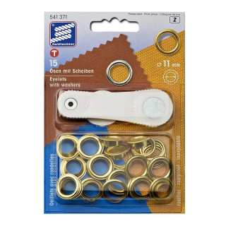 Seilflechter - Brass grommets 11 mm – set of 15 with punch