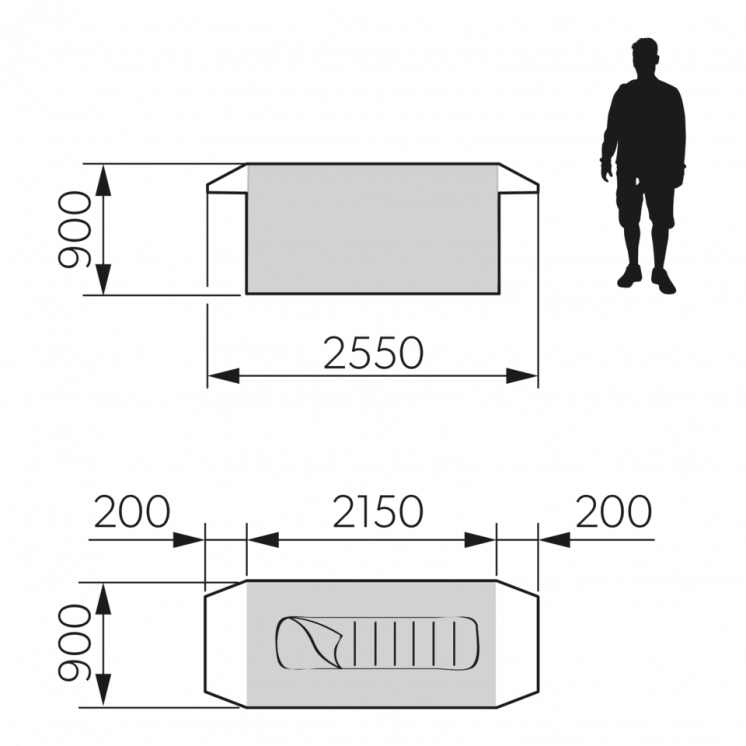 Pico FTC 1X1 TC - Opblaasbare 1-persoonstent met geïntegreerd matras