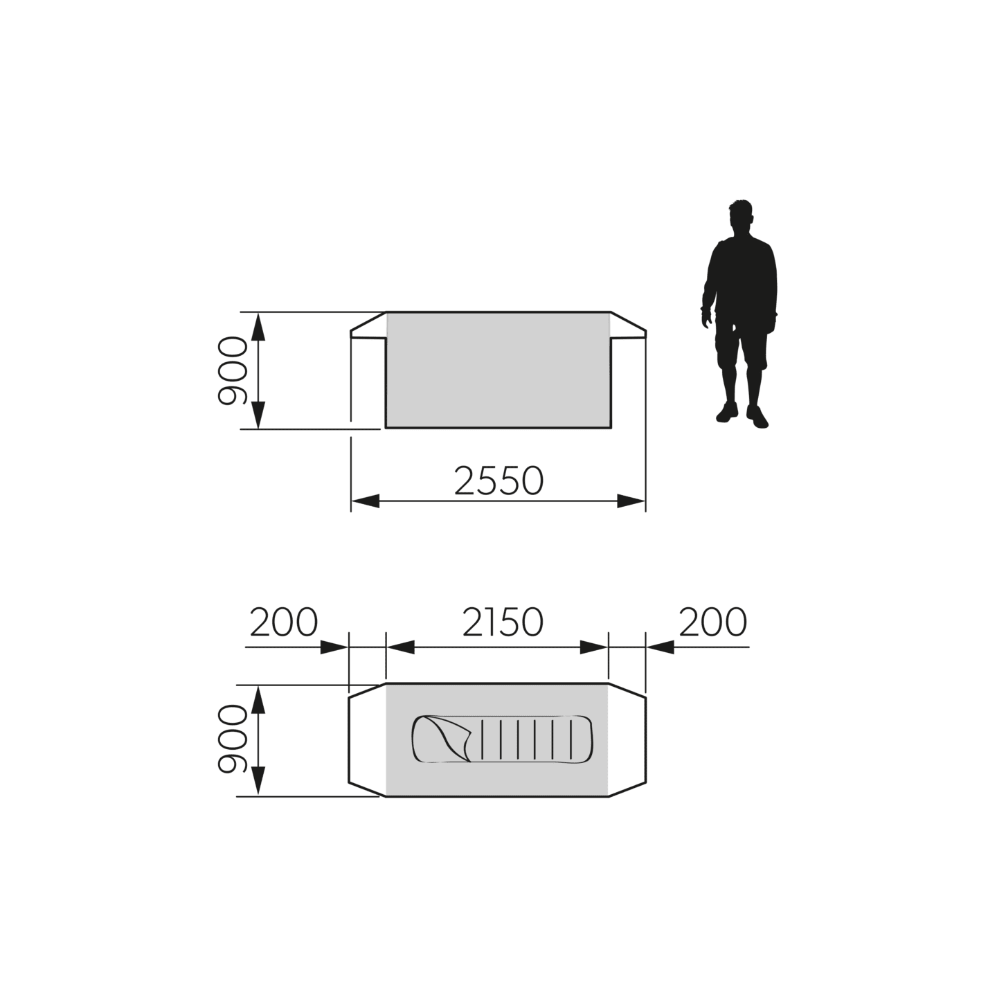 Pico FTC 1X1 TC - Opblaasbare 1-persoonstent met geïntegreerd matras