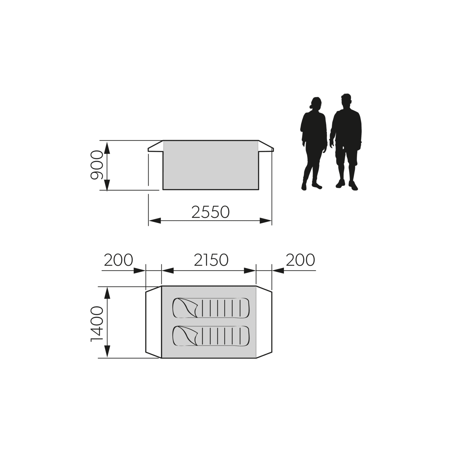 Pico FTC 2X2 TC - Opblaasbare 2-persoonstent met geïntegreerd matras