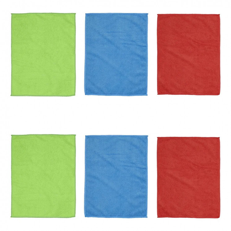 Microfiber Cloths 6-Pack 40x30cm - High-Quality Cleaning Cloths