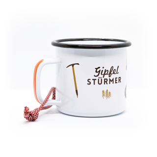 Roadtyping – durable 'Gipfelstürmer' enamel mug