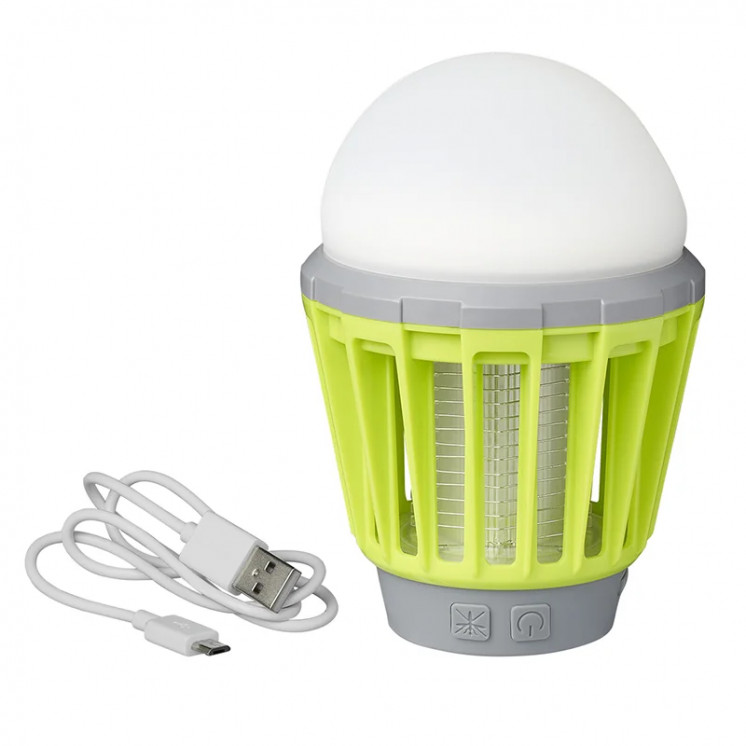 Rechargeable camping- & insect lamp (2-in-1)