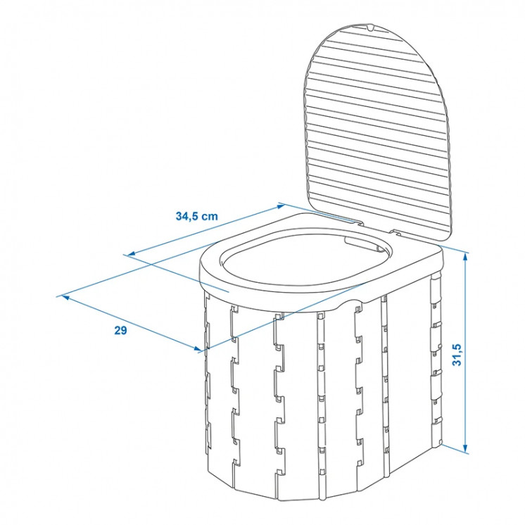 Foldable Toilet with Lid