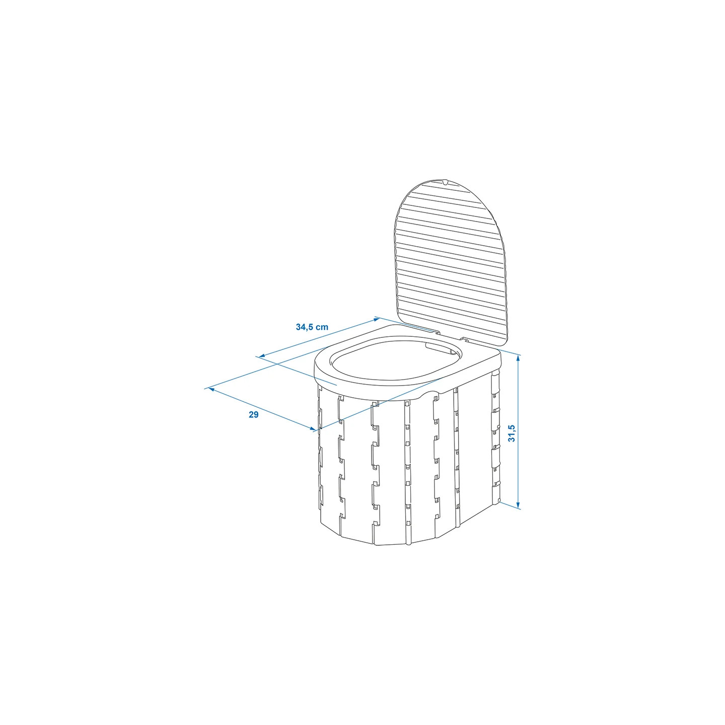 Foldable Toilet with Lid