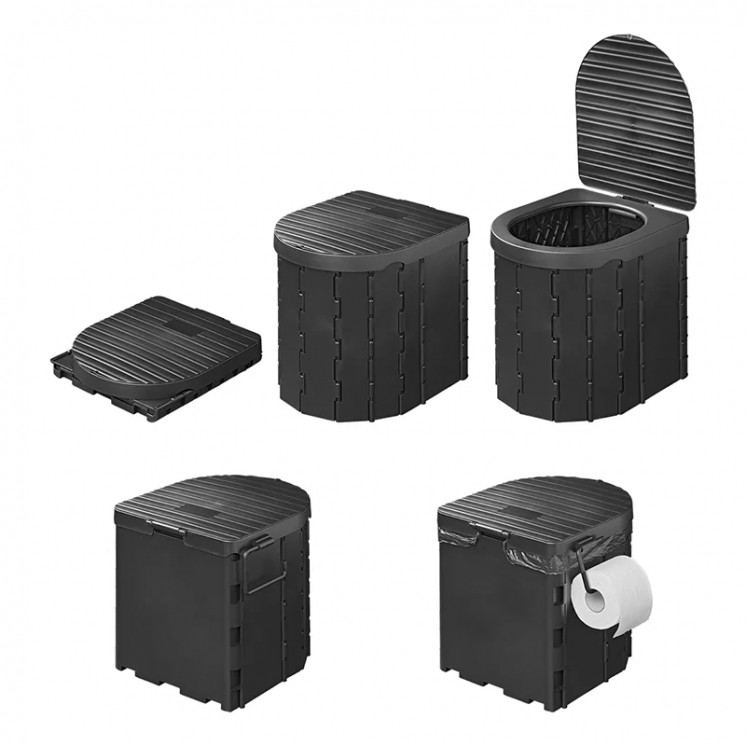 Foldable Toilet with Lid