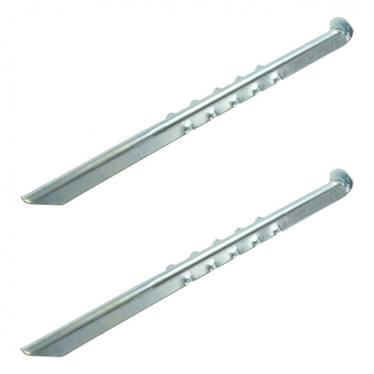 ProPlus - Gerippter Metall-Zelthering 40 cm - 2er-Set